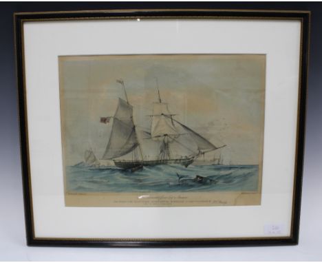 Clipper Schooner Hellas, framed print, 37 x 28cm