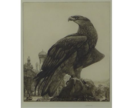 EDWARD JULIUS DETMOLD (British, 1883-1957), The Captive, etching, signed bottom right and framed under glass, approx 30mx 35c