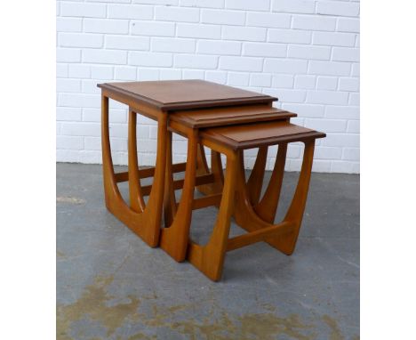 Vintage teak nest of three tables, 50 x 51 x 50cm. (3)