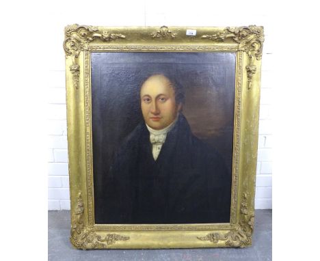 19th CENTURY ENGLISH SCHOOL, half length portrait of John Davies (1788 - 1860), il on canvas, apparently unsigned, in an orna