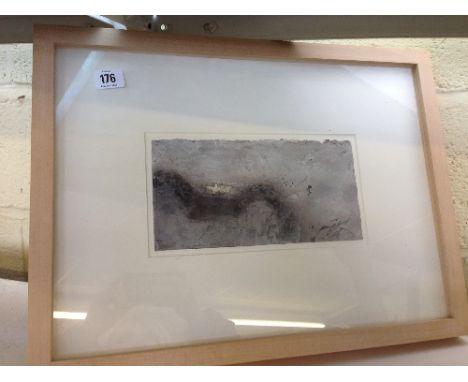BRIAN GRAHAM; framed and glazed acrylic; Arched Landscape, signed and dated 2001 lower left (13 x 25 cms)
