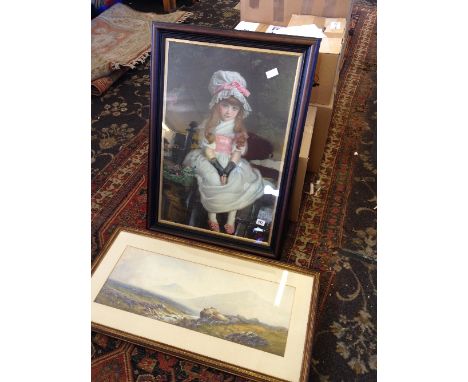 An 1879 framed and glazed Pears print together with a framed and glazed watercolour.