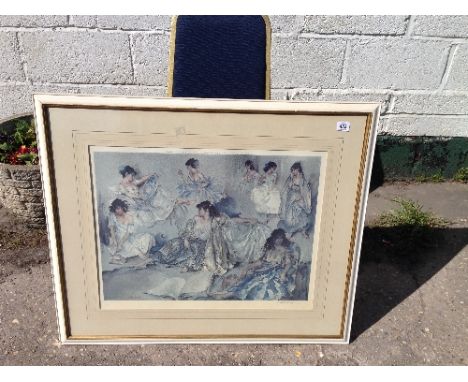 SIR WILLIAM RUSSELL FLINT: framed and glazed print published in 1966 by Frost and Reed; Variations IV; signed in pencil to ma