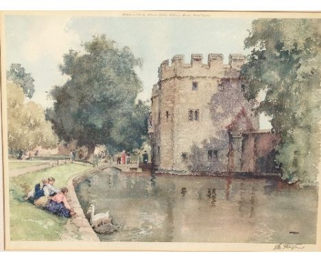 ERIC RICHARD STURGEON: framed and glazed print published in 1979 by Alexander Gallery; Castle Moat together with ERIC RICHARD