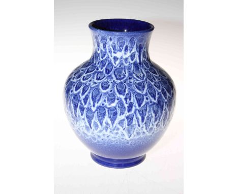 Royal Lancastrian blue and white vase, 26cm.