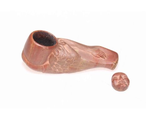 North American stoneware pipe, 11cm length.