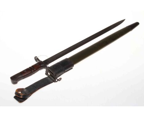 An American 1917 pattern bayonet and scabbard.