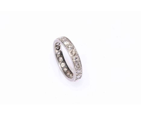 Diamond set eternity ring and 9 carat gold band (2).