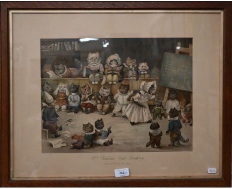 Two lithographs after Louis Wain - 'Mrs Tabitha's Cats' Academy' and 'The cats circus', 45 x 57 cm; 'The Winning Post' Vanity