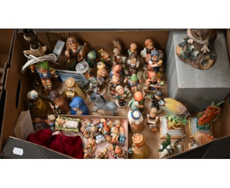 A Goebbels Hummel eight-piece Nativity scene (includes donkey), to/w twenty-two Hummel Christmas tree decorations, a table la