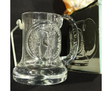 Dartington crystal tankard, 1972 Olympics commemorative. P&amp;P Group 2 (£18+VAT for the first lot and £3+VAT for subsequent