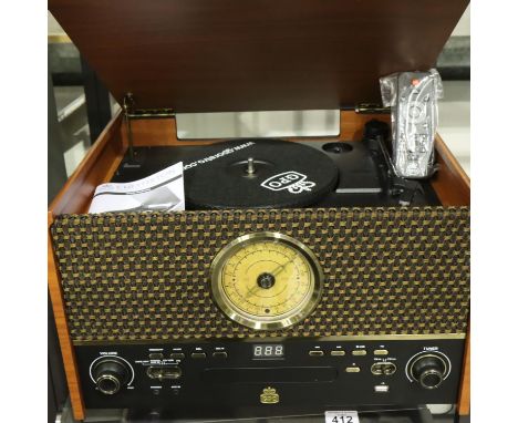 GPO vintage style record player/radio, as new. Not available for in-house P&amp;P, contact Paul O'Hea at Mailboxes on 01925 6