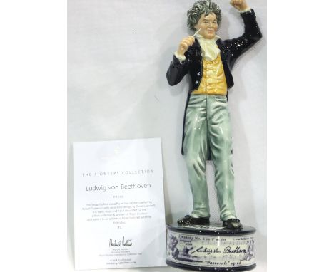 Royal Doulton limited edition boxed figurine, Ludwig Van Beethoven, 24/350, H: 30 cm, no cracks, chips or visible restoration