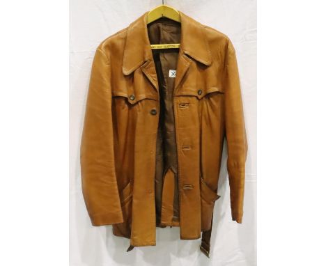 Hepworth 1970 Nappa leather jacket, size M, light discolouration, two buttons detached but present. P&amp;P Group 3 (£25+VAT 