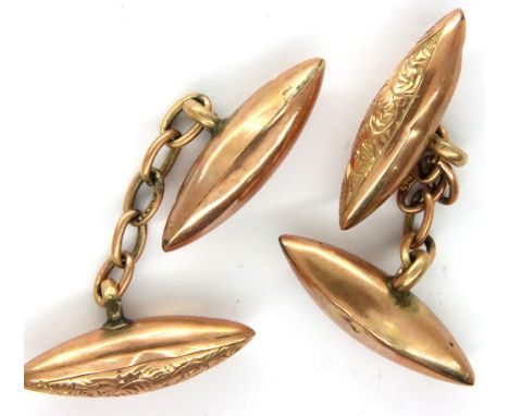 Pair of Victorian lozenge shape cufflinks, combined 1.8g. P&amp;P Group 1 (£14+VAT for the first lot and £1+VAT for subsequen