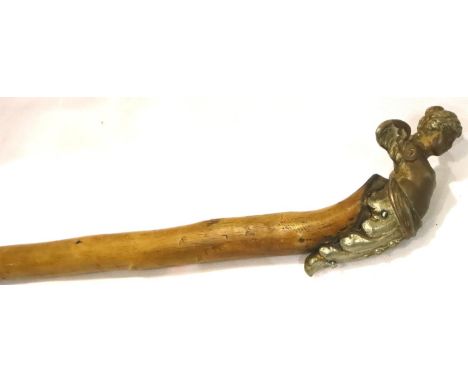 Walking stick with brass angel handle. Not available for in-house P&amp;P, contact Paul O'Hea at Mailboxes on 01925 659133 