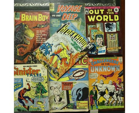 Six mixed comics. Sinister Tales; No torn pages/visible marks, bent on spine, cover and first few pages coming away, some mar