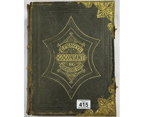 Victorian leather and brass bound Welsh family bible. P&amp;P Group 2 (£18+VAT for the first lot and £3+VAT for subsequent lo