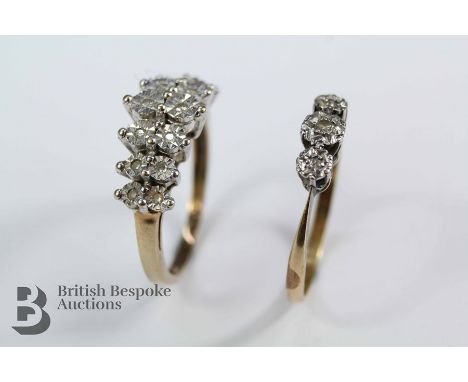 18ct yellow gold, platinum diamond ring, size O+, approx 1.8 gms set with approx 6 pts of old-cut dias together with a 9ct go