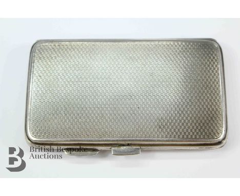 Silver cigarette case, Birmingham, mm JR, approx 65 gms.&nbsp;