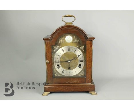 Tempus Fugit Elliott of London 8-day Lever Westminster and Whittington Chime Clock, approx 32 cms h, with domed top with a gl