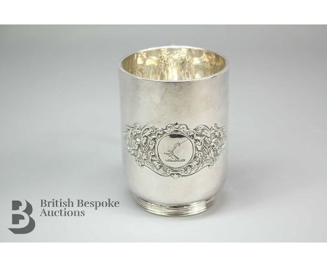 Silver christening mug, London hallmark, dated 1903, mm George Jackson &amp; David Fullerton, approx 100.7 gms.&nbsp;