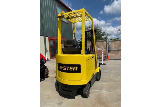 HYSTER ELECTRIC FORKLIFT, 189" HEIGHT CAPACITY, DEAD BATTERY, CONDITION