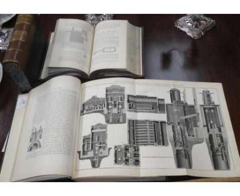 'The Steam Engine', by Daniel Kinnear Clark, 1891, half calf bound in two volumes and 'Steam Air & Gas Engines', by John Bour