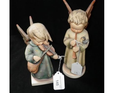 Two large Goebel Hummel figures of angels playing instruments