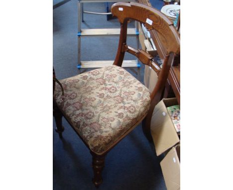 A set of four Victorian light oak Gothic dining chairs