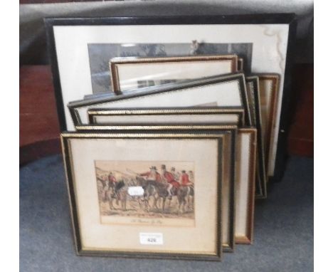 A collection of hunting prints and similar pictures 