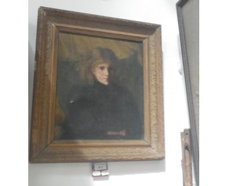 A 19th century oil on canvas portrait of a young girl