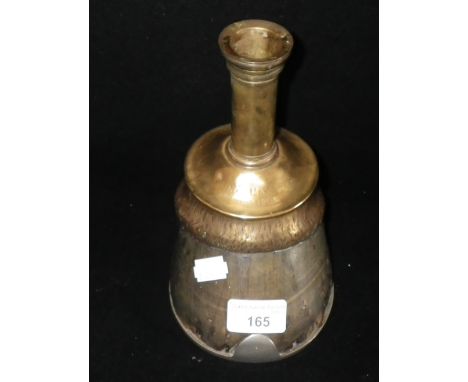 A Edwardian candlestick mounted on a horse's hoof 'Prince, May 1895-December 1903'