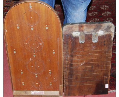 A Corinthian table-top bagatelle board; together with a shove-ha'penny board (2)