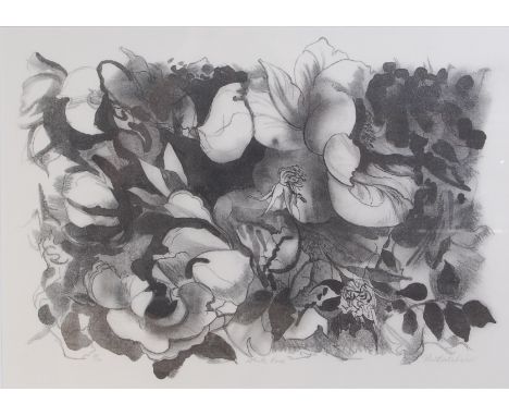 Robert W Batchelor - White rose, serigraph, signed, titled and numbered 2/12 in pencil to the lower margin, visible sheet dim