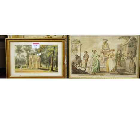 W Weekes - continental street scene, lithograph, townscape, amateur oil on board, and English school - an Edwardian lady read