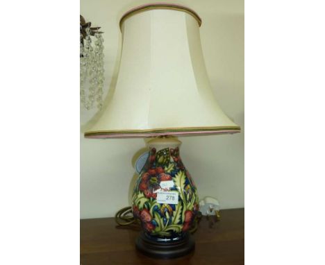 Moorcroft pheasants eye lamp with shade
