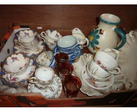 Aynsley tea set, blue and white oriental cups and saucers, Theodore Haviland cups and saucers, Haviland & Co limoges dishes e