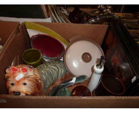 Poole lidded tureen, Yorkshire Terrier ornament, copper pictures etc