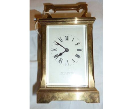 Reid & Sons, Newcastle on Tyne brass carriage clock
