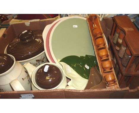 Royal Doulton Wild Cherry tea pot, coffee pot and lidded tureen, mid winter gravy boat, Carltonware leaf dish etc