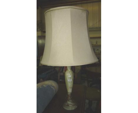 Onyx table lamp with shade