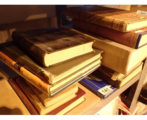 Shelf of antique research books