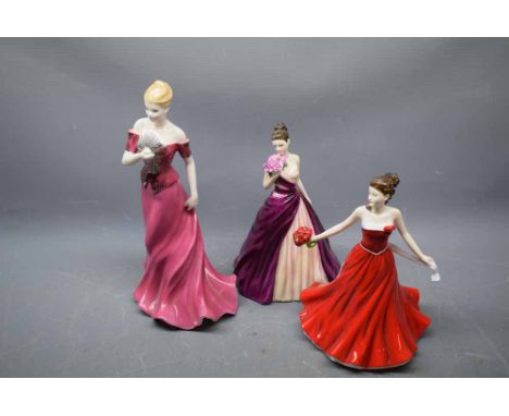 Two Royal Doulton figurines of Flower of the Month June Rose Love, model no HN5505, further Royal Doulton Occasions with Love