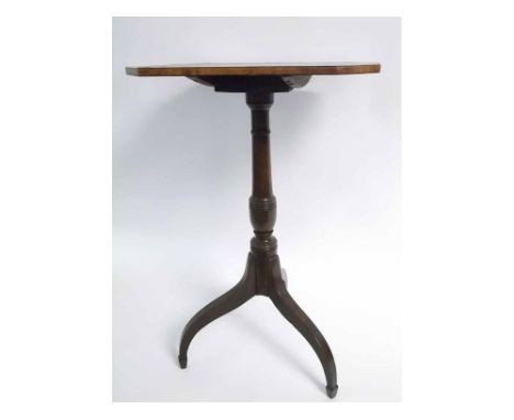 19th century octagonal top pedestal table, with tripod base, 48cms wide  