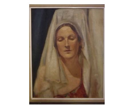 20th century English School, two oils on canvas, Portrait studies, 15 = x 12 = ins and 20 x 16ins (2)  