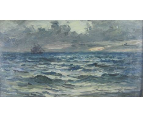 COLIN HUNTER RSA (1841-1904)A seascape with distant Schooner, at Even-tidesigned and dated 'Colin Hunter 81' (lower right)oil