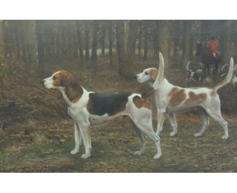 CHARLES HENRY AUGUSTUS LUTYENS (1829-1915Portraits of Rambler and Marksman, a huntsman and hounds beyondsigned and dated 'C. 