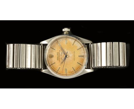 A Gentleman's Rolex Oyster Perpetual 'Air King' Super Precision Wristwatch, the silvered dial (with some corrosion) having ho