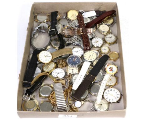 A quantity of gents and ladies wristwatches, comprising of, thirty eight gents wristwatches signed by Rotary, Avia, Sekonda, 